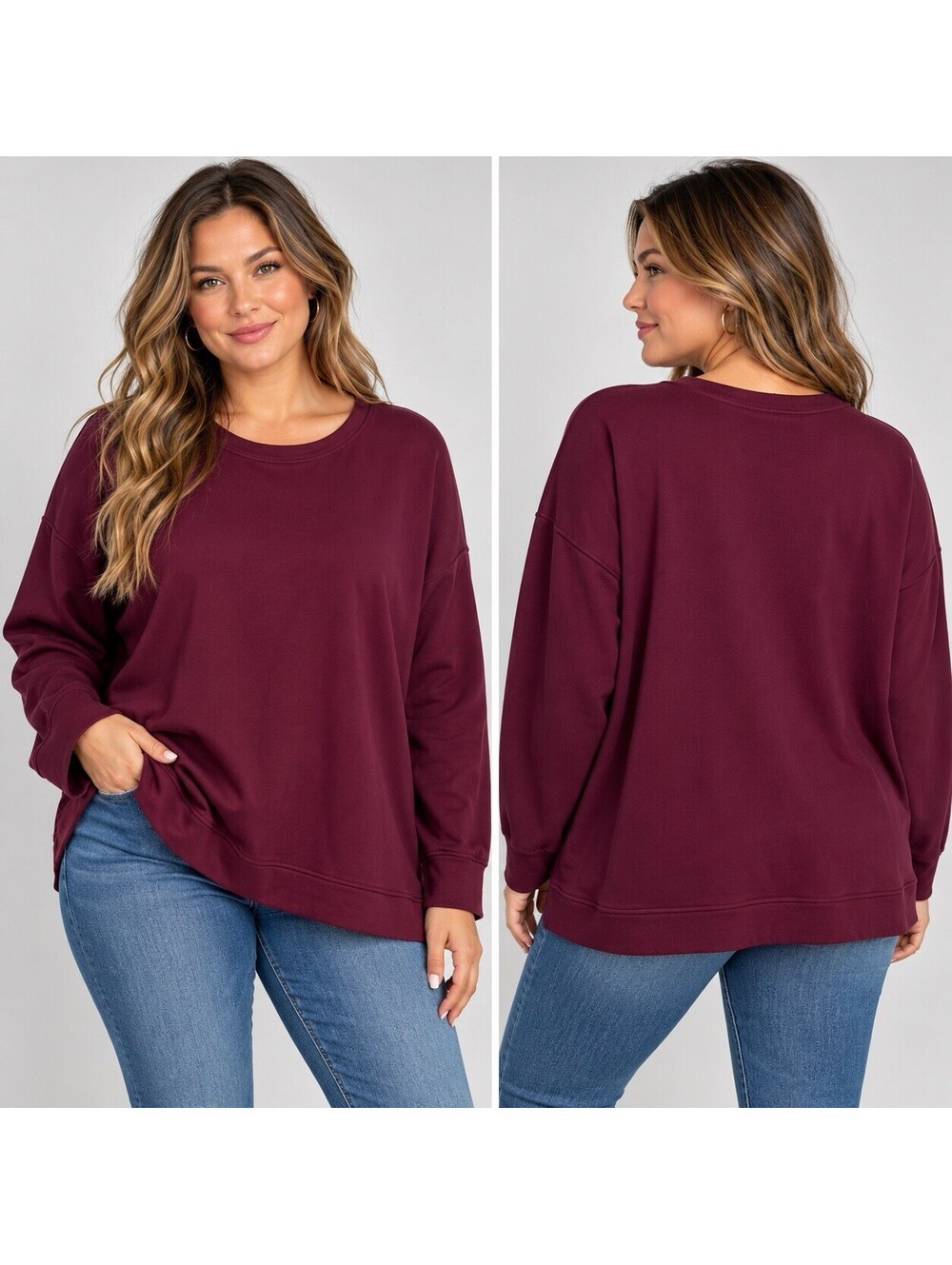 Orvis Burgundy Modal Pullover Top Women’s XXL Oversized Relaxed Lagenlook Tunic